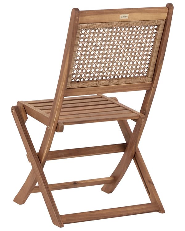 Havestole Lyst Akacietræ Certificeret Sæt af 4 Udendørs Sammenklappelige Klapstole Foldbar Træstole Rustikt Design Lamel Ryg til Terrasse Have Retro