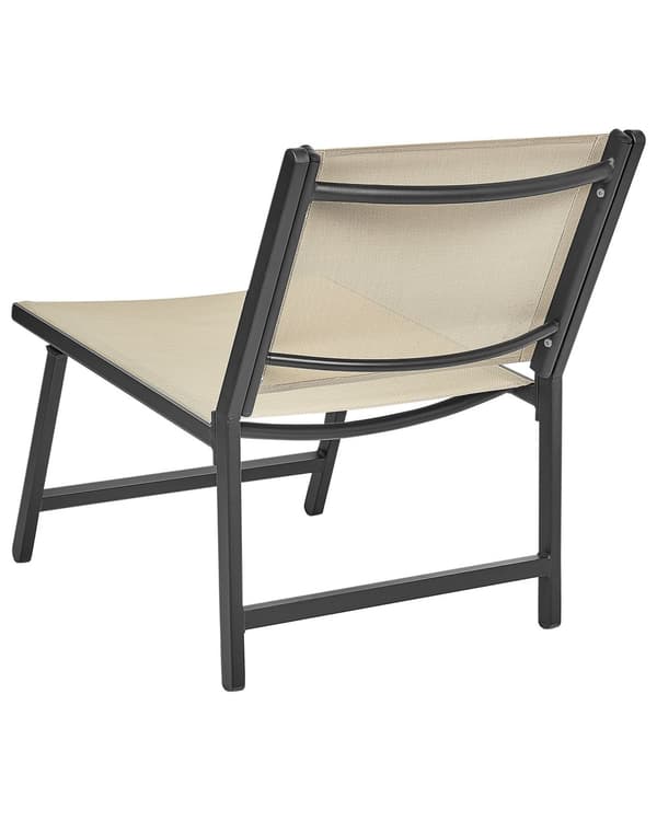 Havestol med Fodskammel Mesh Sort Udendørs Loungestole Nonwood Let Havelænestole med Skammel Loungehvilestole Vedligeholdelsesfri Havemøbler
