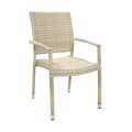 Pikkukuva 1 / 5: Puutarhatuoli WICKER käsinojilla, alurunko polyrottingilla, beige