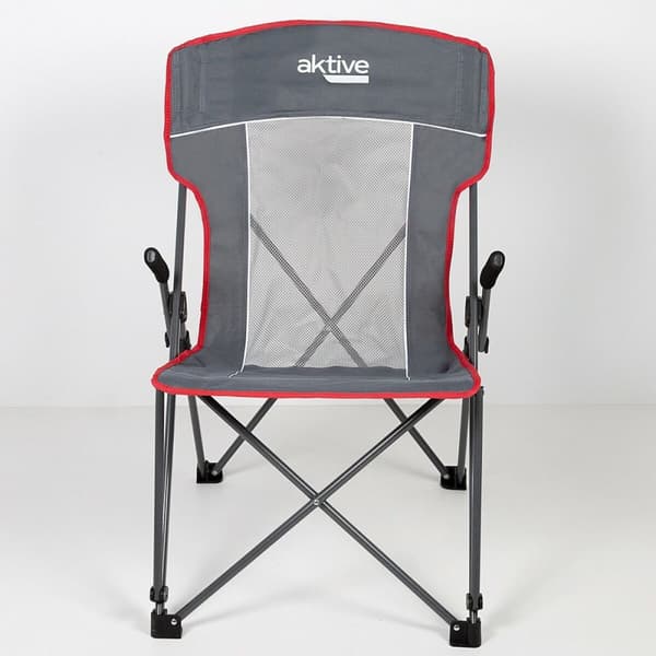 Sammenklappelig campingstol Aktive Grå 59 x 97 x 68 cm (2 enheder)