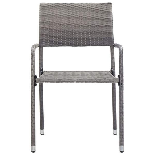 vidaXL havestole 4 stk. stabelbare polyrattan grå