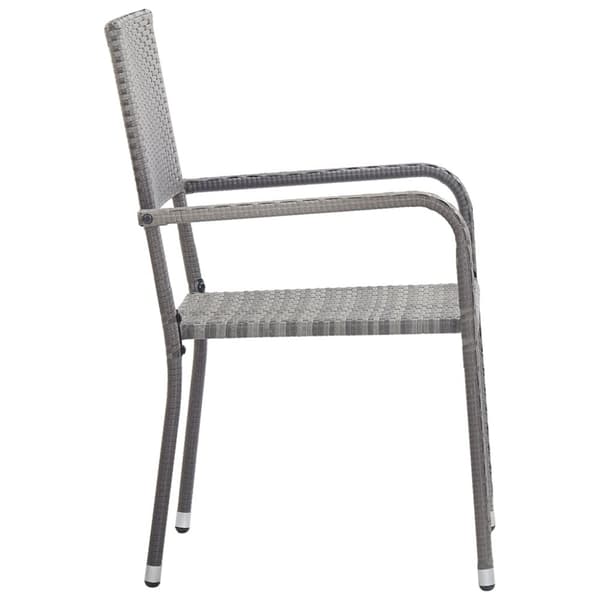 vidaXL havestole 4 stk. stabelbare polyrattan grå