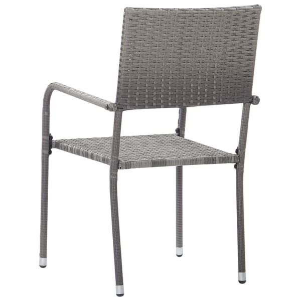 vidaXL havestole 4 stk. stabelbare polyrattan grå