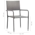 Miniatyrbillede 7 af 7: vidaXL havestole 4 stk. stabelbare polyrattan grå