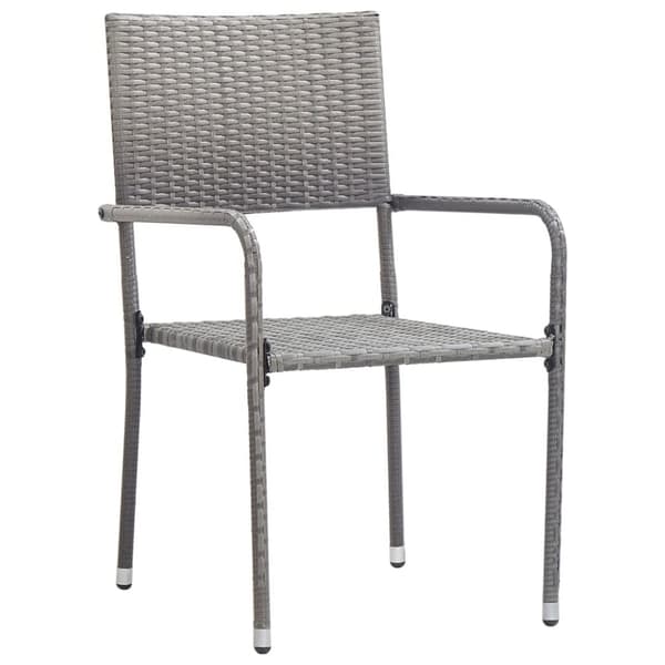 vidaXL havestole 4 stk. stabelbare polyrattan grå