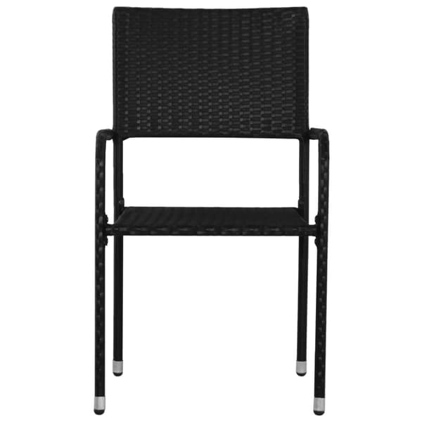 vidaXL havestole 4 stk. stabelbare polyrattan sort