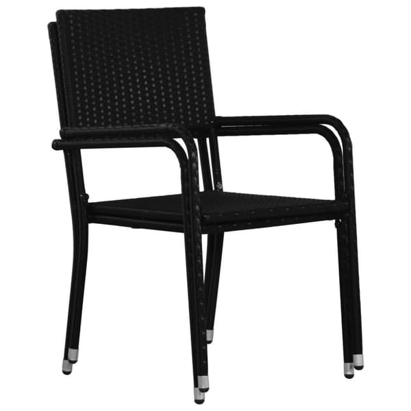 vidaXL havestole 4 stk. stabelbare polyrattan sort