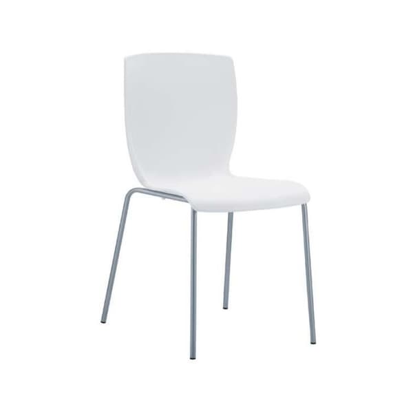 MIO stapelbar trädgårdsstol - CLP - Vatten- och UV-beständig aluminium - Syntetläder sits - Vit
