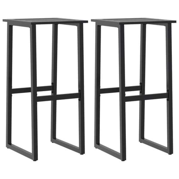 vidaXL Baarijakkarat 2 kpl musta 38x38x80 cm jauhemaalattu teräs