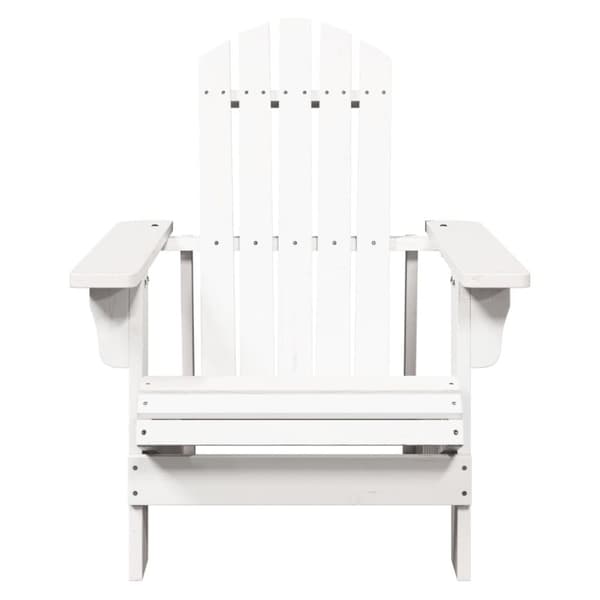 vidaXL Adirondackstol vit 69x85x90,5 cm massivt granträ