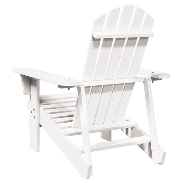 vidaXL Adirondack-stol 69x85x90,5 cm massivt grantræ hvid