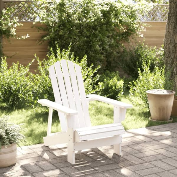 vidaXL Adirondack-stol 69x85x90,5 cm massivt grantræ hvid
