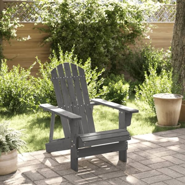 vidaXL Adirondack-stol 69x85x90,5 cm massivt grantræ grå