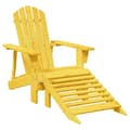 Miniatyrbillede 3 af 11: vidaXL Adirondack-havestol med fodstøtte massivt grantræ gul