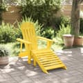 Miniatyrbillede 2 af 11: vidaXL Adirondack-havestol med fodstøtte massivt grantræ gul