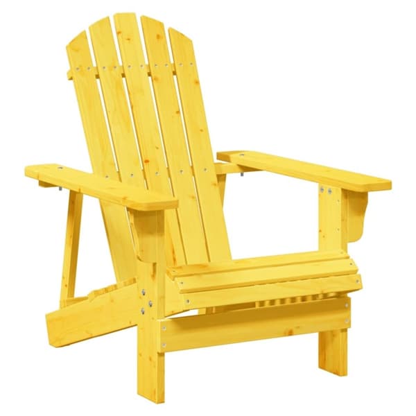 vidaXL Adirondack-stol med ottoman gul heltre gran