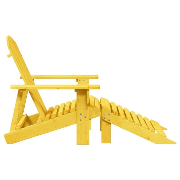 vidaXL Adirondack-stol med ottoman gul heltre gran