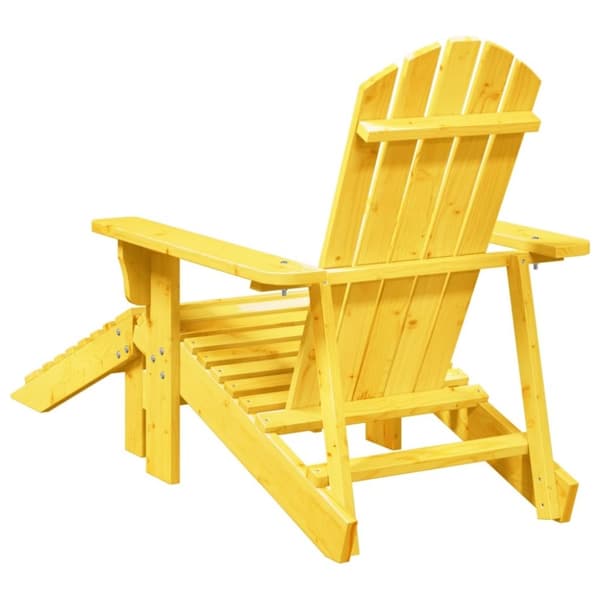 vidaXL Adirondack-stol med ottoman gul heltre gran