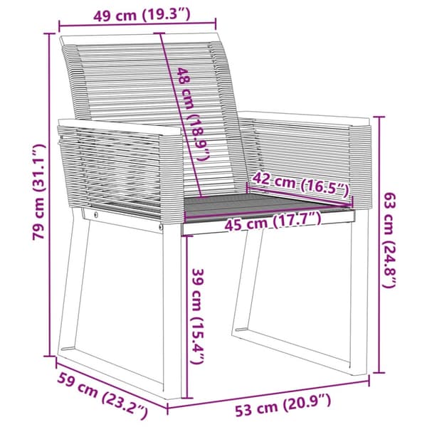 vidaXL havestole 2 stk. polyrattan sort