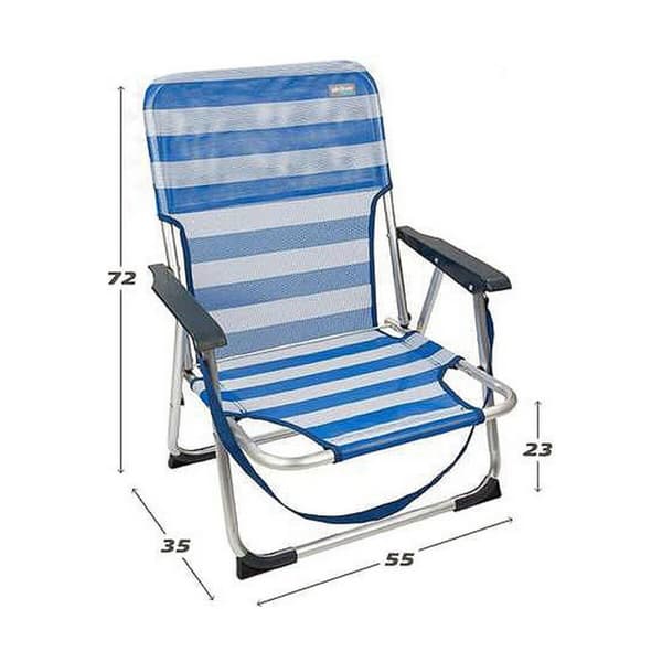 Strandstol Aktive Vit Marinblå 55 x 35 x 72 cm 44 x 35 x 72 cm