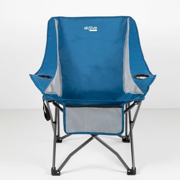 Sammenklappelig campingstol Aktive Blå 48 x 86 x 50 cm (2 enheder)