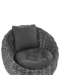Miniatyrbild 6 av 7: Trädgårdsstol Svart Naturrotting med dyna i polyester Modern design Loungemöbler för utomhusbruk
