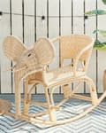 Pikkukuva 4 / 10: Keinunorsu vaalea rottinki lasten käsintehty keinutuoli sisälle ulos boho rustiikkinen tyyli