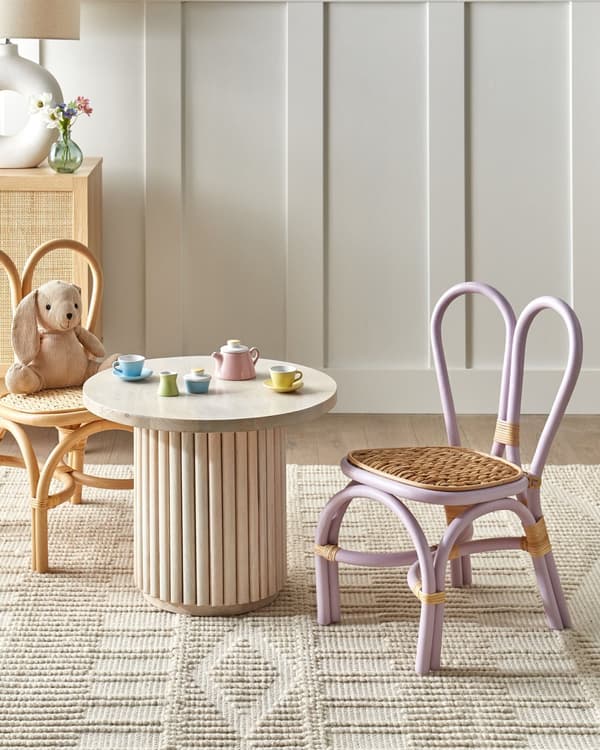 Barnstol Naturrotting Violett Trädgård Utomhus Inomhus Boho-stil Handgjord