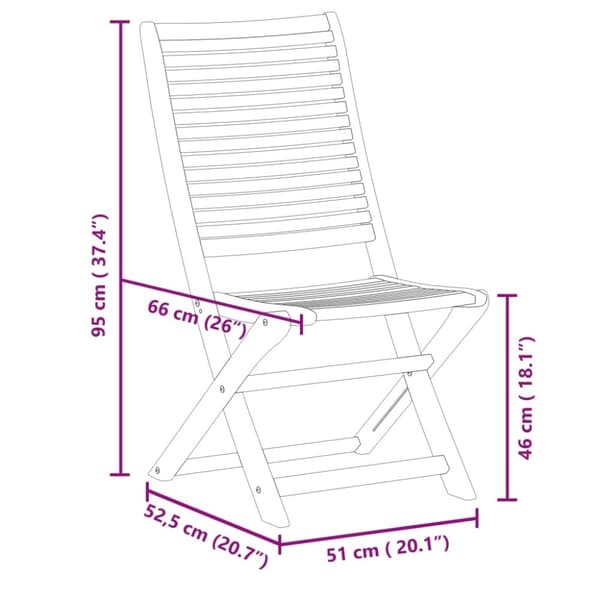 vidaXL foldbare havestole 6 stk. 51x66x95 cm massivt akacietræ