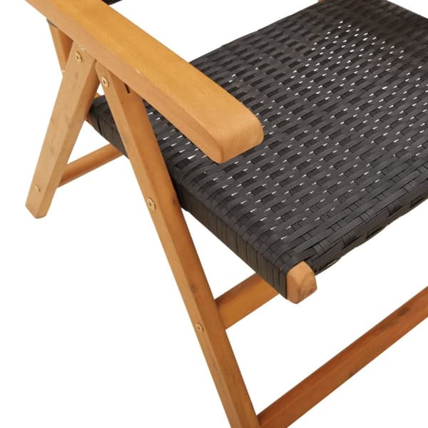 havestole 8 stk. med lænefunktion polyrattan sort