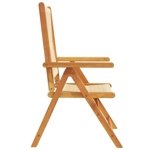 havestole 6 stk. med lænefunktion massivt akacietræ beige