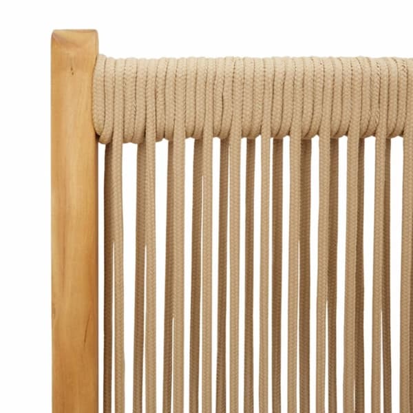 havestole 6 stk. med lænefunktion massivt akacietræ beige