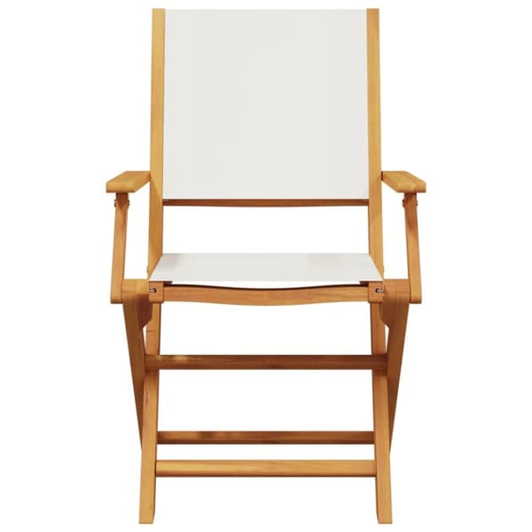 foldbare havestole 4 stk. stof og massivt træ cremehvid