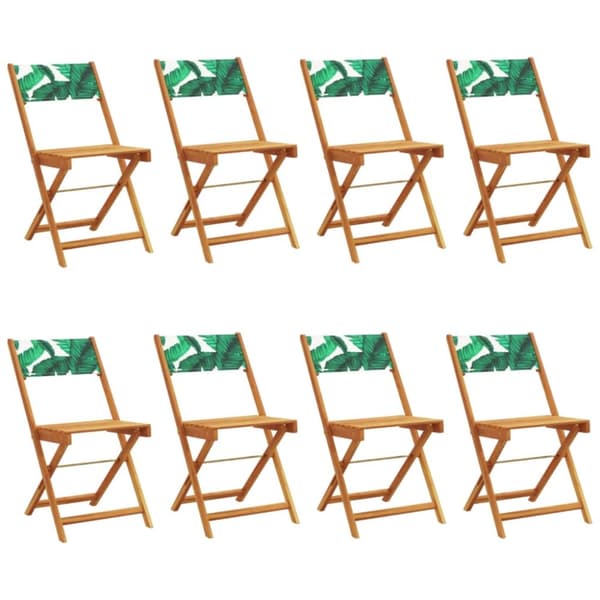 foldbare havestole 8 stk. stof og massivt træ