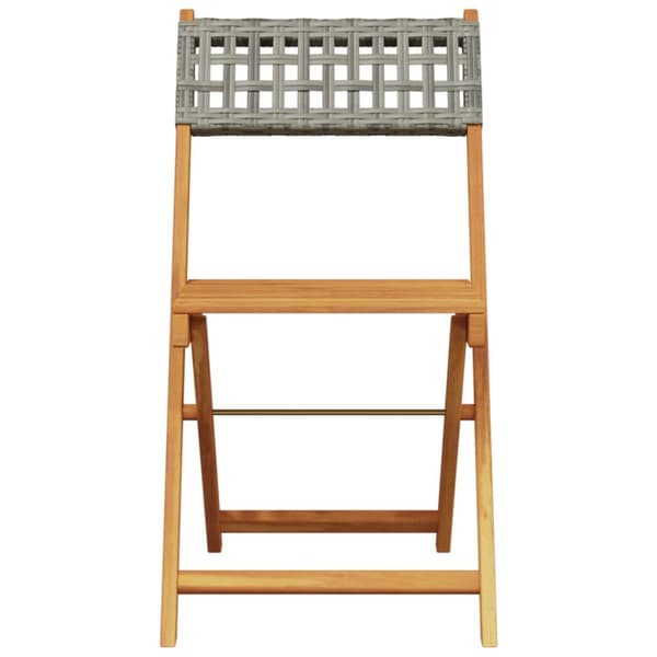 havestole 8 stk. foldbar polyrattan og massivt træ grå
