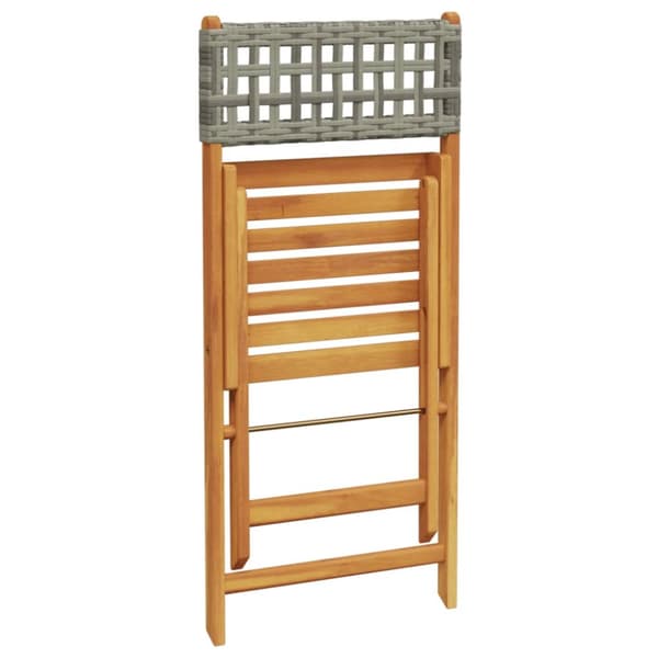 havestole 8 stk. foldbar polyrattan og massivt træ grå