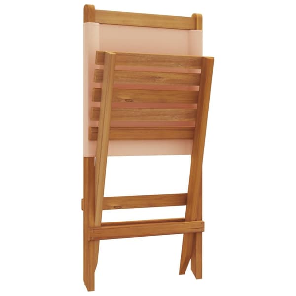 havestole 6 stk. foldbar stof massivt træ beige