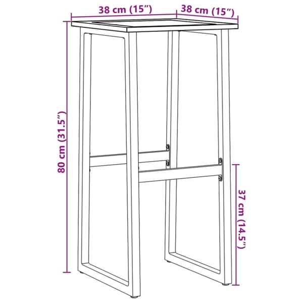 Baarijakkarat 4 kpl musta 38x38x80 cm jauhemaalattu teräs