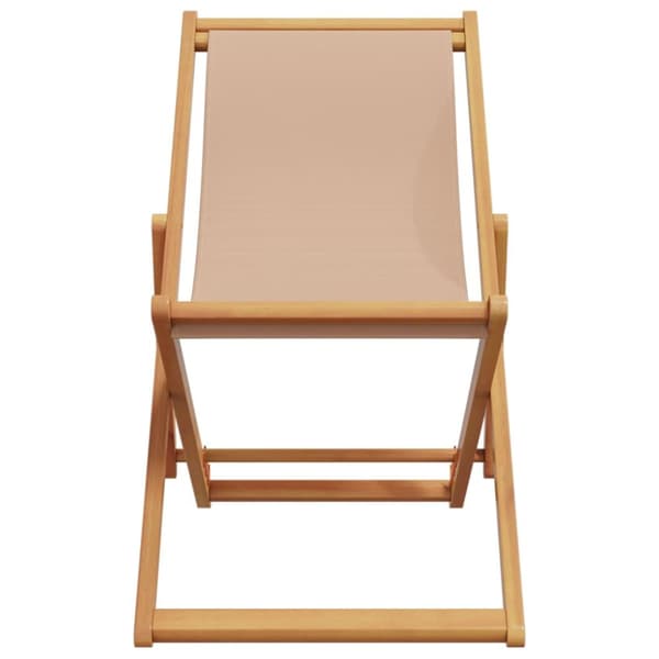 strandstole 2 stk. foldbar stof og massivt træ gråbrun