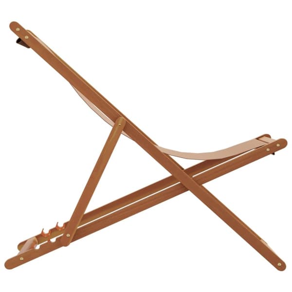 strandstole 2 stk. foldbar stof og massivt træ gråbrun