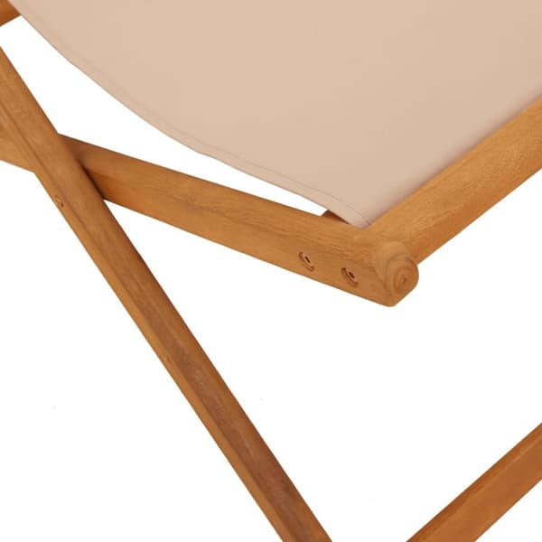 strandstole 2 stk. foldbar stof og massivt træ gråbrun