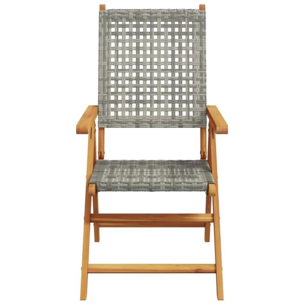 havestole 2 stk. massivt akacietræ og polyrattan grå