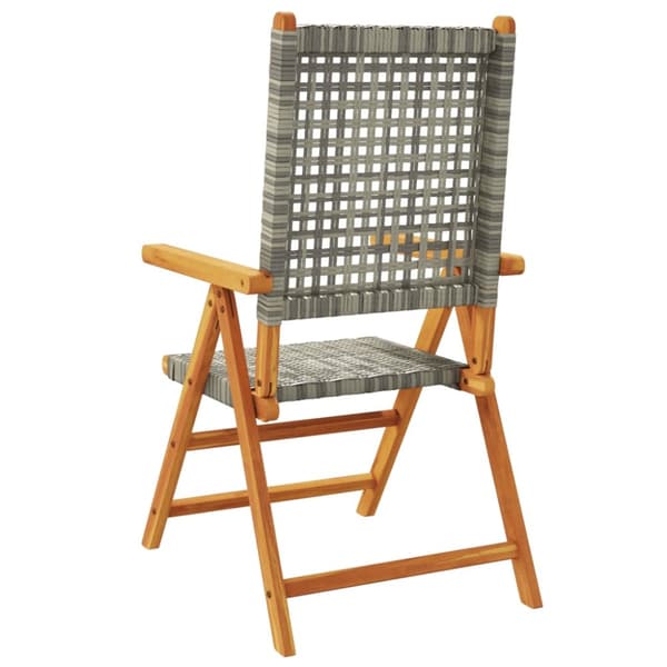 havestole 2 stk. massivt akacietræ og polyrattan grå