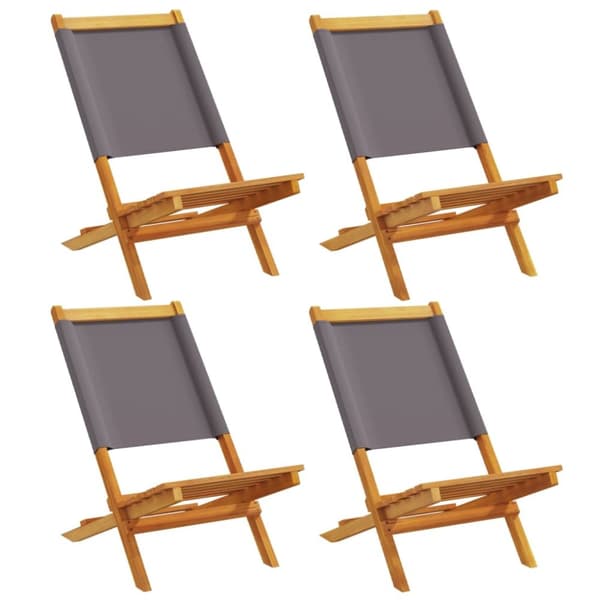 foldbare havestole 4 stk. stof og massivt træ antracit