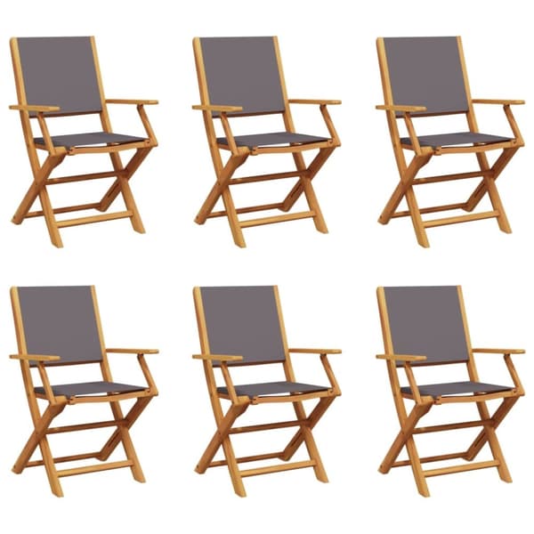 foldbare havestole 6 stk. stof og massivt træ antracit
