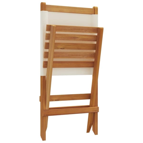 foldbare havestole 4 stk. stof og massivt træ cremehvid