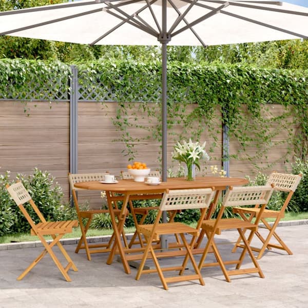 foldbare havestole 6 stk. polyrattan beige