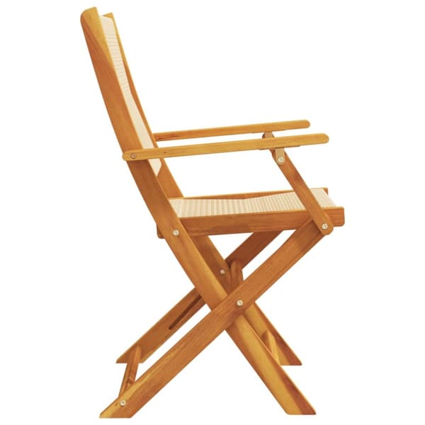 havestole 4 stk. foldbar massivt akacietræ beige