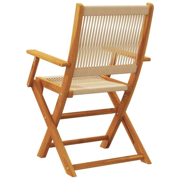 havestole 4 stk. foldbar massivt akacietræ beige