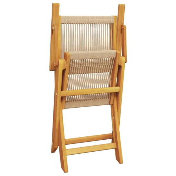 havestole 4 stk. foldbar massivt akacietræ beige
